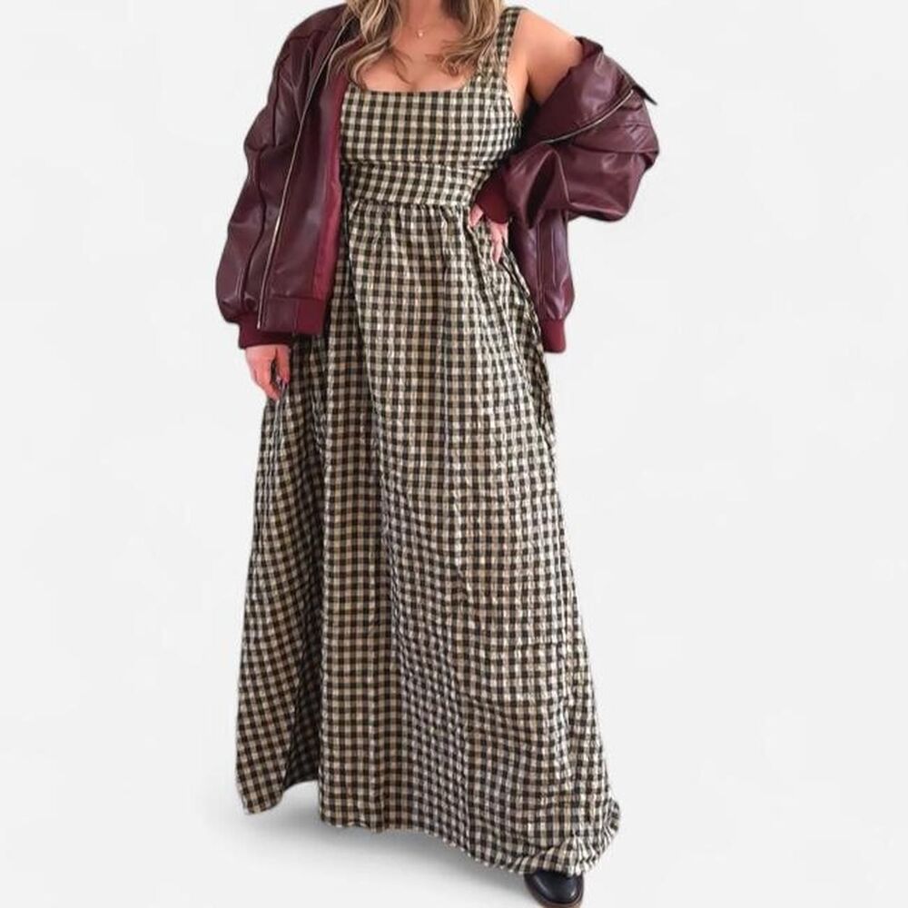 Princess Polly Cartmel Check Maxi Dress – Size 12 - Brand New